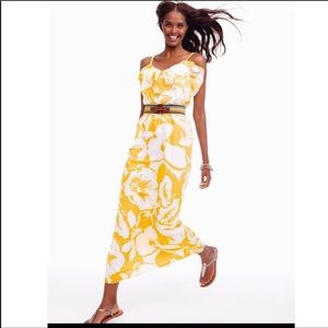 Ann Taylor Loft Yellow & White Maxi